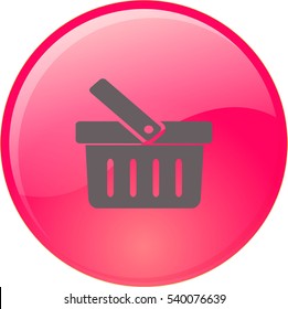 Icono de la cesta de compras de vectores planos