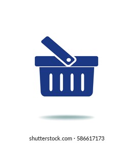 Icono de la cesta de compras de vectores planos
