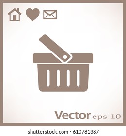 Ícone de cesta de compras de vetor plano