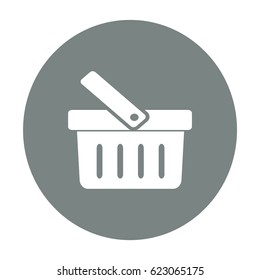 Icono de la cesta de compras de vectores planos