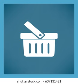 Icono de la cesta de compras de vectores planos