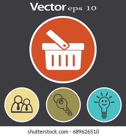 Flat Vector Shopping basket Icon