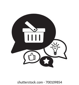Icono de la cesta de compras de vectores planos