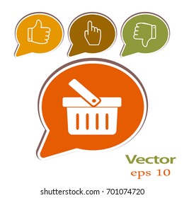 Flat Vector Shopping basket Icon