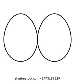 Huevo de silueta de Vector plano. Contorno de ícono plano de huevo. Ilustración vectorial.
