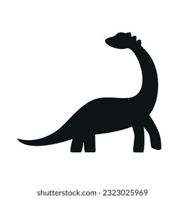 Ilustración de silueta vectorial plana de brachiosaurus dinosaur