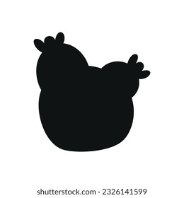 Flat vector silhouette illustration of cactus
