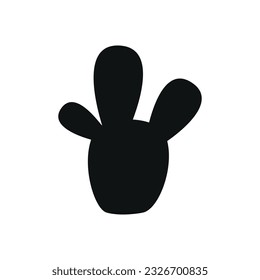 Flat vector silhouette illustration of cactus
