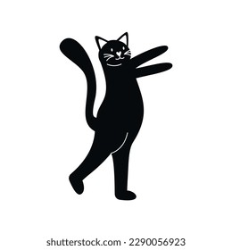 Silueta plana vectorial de silueta de un gato