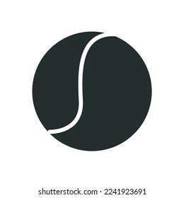 Flat vector silhouette illustration in childish style. Hand drawn different tennis balls. Clipart isolated on white background