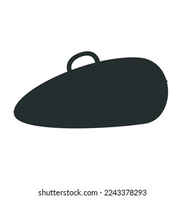 Flat vector silhouette illustration in childish style. Hand drawn tennis case for racket. Clipart isolated on white background