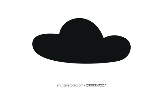 Flat vector silhouette illustration of cloud