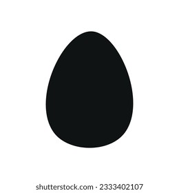 Flat vector silhouette illustration of egg