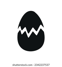 Flat vector silhouette illustration of egg
