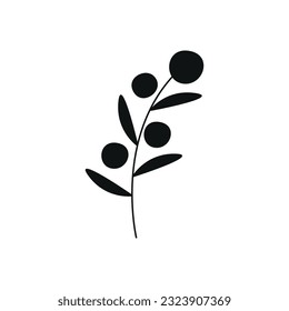 Flat vector silhouette illustration of flower