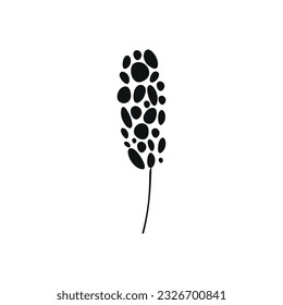 Flat vector silhouette illustration of flower