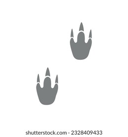 Flat vector silhouette illustration of footsteps