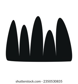 Flache Vektorsilhouettengrafik von Gras
