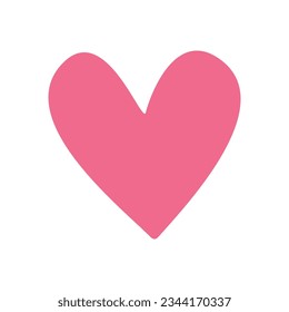 Ilustración de silueta vectorial plana en el corazón