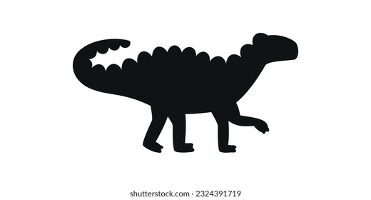 Ilustración plana vectorial de silueta de iguanodon dinosaurio