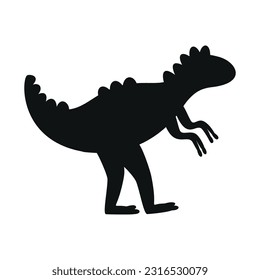 Flat vector silhouette illustration of megalosaurus dinosaur