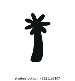 Flache Vektorsilhouettengrafik von Palmen