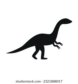 Flat vector silhouette illustration of plateosaurus dinosaur