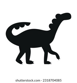 Flat vector silhouette illustration of shunosaurus dinosaur