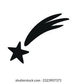 Flat vector silhouette illustration of star
