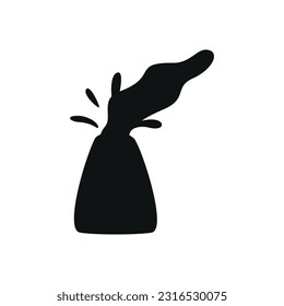 Flat vector silhouette illustration of volcano