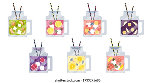 Flat vector smoothie illustrations