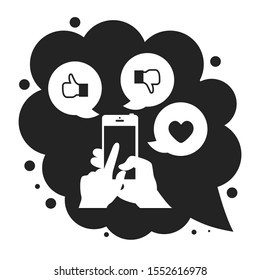 Flat vector with social media response status