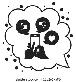 Flat vector with social media response status