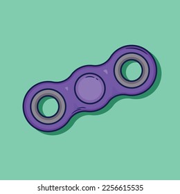 Flat vector spiner illustration on cute green background