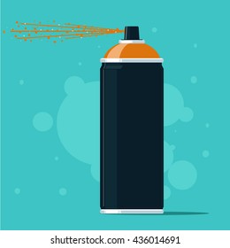  flat vector spray paint orange animation