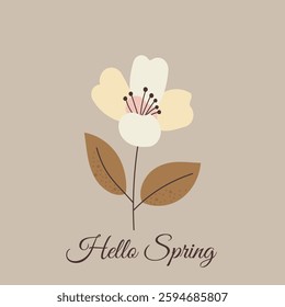 Flat vector spring set with pastel colors. Includes blooming branches (cherry, apple, magnolia), gardening tools (watering can, rake, shovel), birds, nests, butterflies, and leaves. 