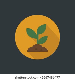 Flacher Vektor Sprout Symbol für Wachstum, Natur und Landwirtschaft