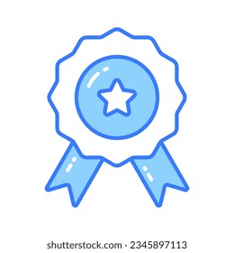 Flat vector of star badge, modern icon of quality badge in editable style