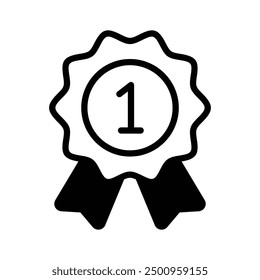 Flat vector of star badge, modern icon of quality badge in editable style