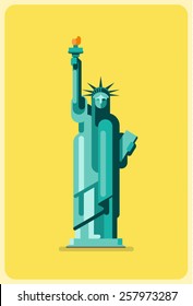 Flat vector Statue of liberty