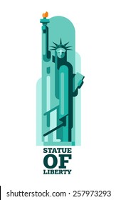 Flat vector Statue of liberty