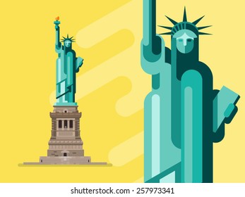 Flat vector Statue of liberty