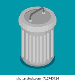 Flat vector Steel bin icon
