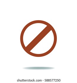 Flat Vector Stop sign icon.