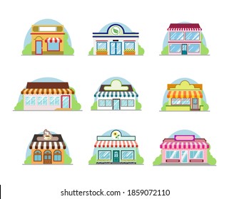 Flat vector store, Store icon set, Vector sign for promotion and websites, A simple store design for mobile application, Design store illustration