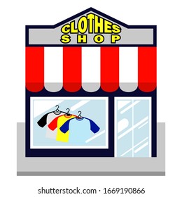 Flat vector store, Store icon, Vector sign for promotion and websites, A simple store design for mobile application, Design store illustration, clothes shop,