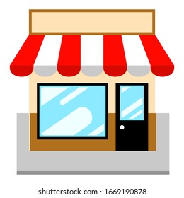 Flat vector store, Store icon, Vector sign for promotion and websites, A simple store design for mobile application, Design store illustration