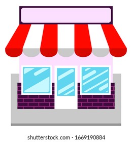 Flat vector store, Store icon, Vector sign for promotion and websites, A simple store design for mobile application, Design store illustration