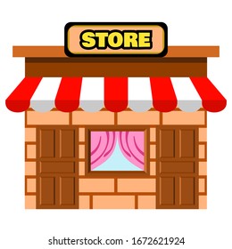 Flat vector store, Store icon, Vector sign for promotion and websites, A simple store design for mobile application, Design store illustration