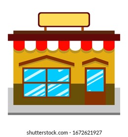 Flat vector store, Store icon, Vector sign for promotion and websites, A simple store design for mobile application, Design store illustration